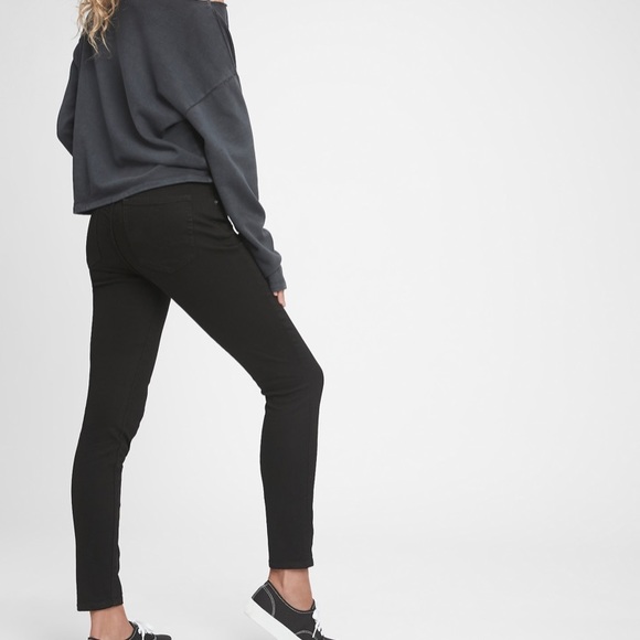 Gap Mid Rise Curvy True Skinny 16Short Black Jeans - Picture 2 of 4